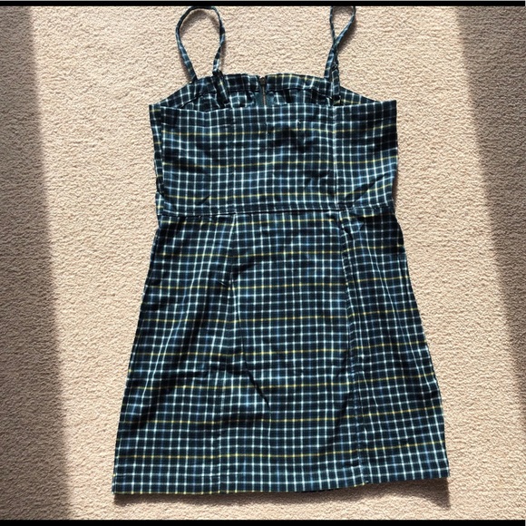 Aeropostale Aruba Teal Blue Plaid ZIP Front Dress Sleeveless Straps Size Medium - Picture 9 of 12